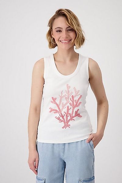 Monari Tanktop Top Koralle + Rippe Mit tiefem Rundhalsausschnitt günstig online kaufen