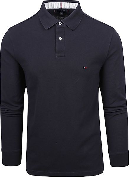Tommy Hilfiger Langarm Poloshirt Dunkelblau - Größe L günstig online kaufen