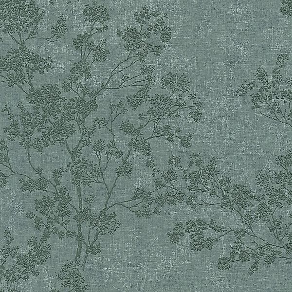 Bricoflor Dunkelgrüne Tapete mit Bäume Design Grüne Vliestapete Asiatisch f günstig online kaufen
