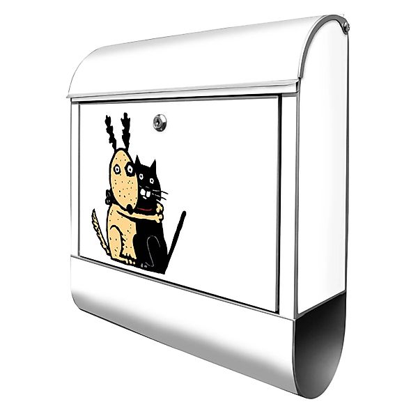 Banjado Design Briefkasten Silber Pulverbeschichtet 39x47x14cm 2 Schlüssel günstig online kaufen