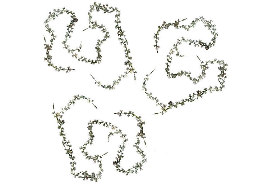 Kunstgirlande 3x Künstliche Lärchengirlande MINI 180cm Kunstgirlande mit Sc günstig online kaufen