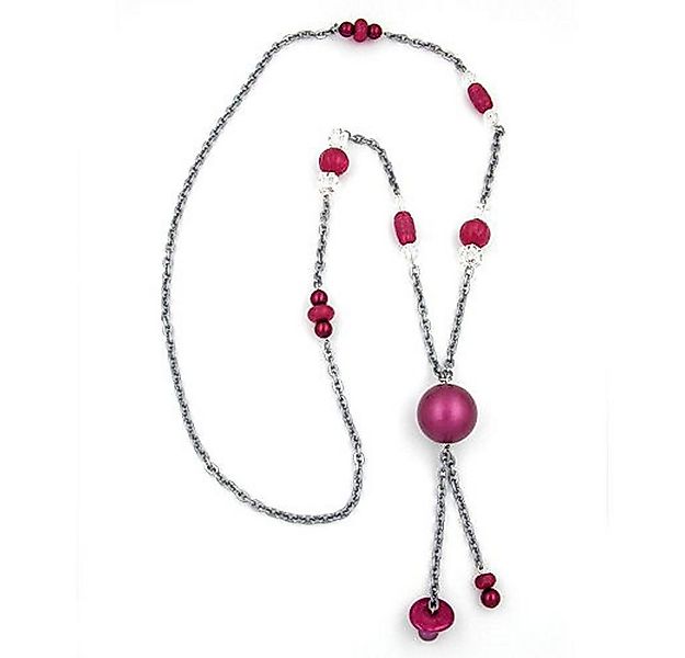 unbespielt Collier Kette Kunststoffperlen Altrosa-Grau-Kristall Aluminium 9 günstig online kaufen