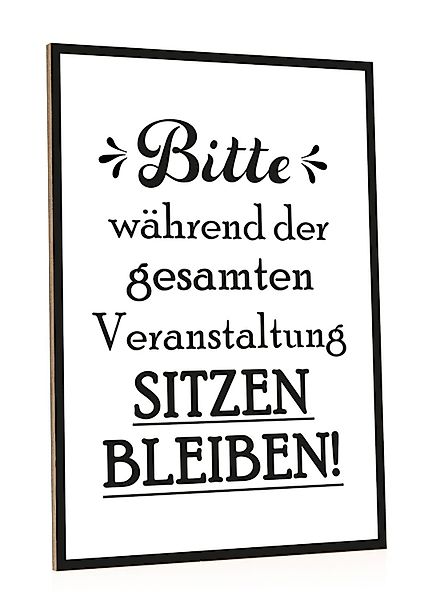 GRAVURZEILE Holzbild mit Spruch - Bitte günstig online kaufen