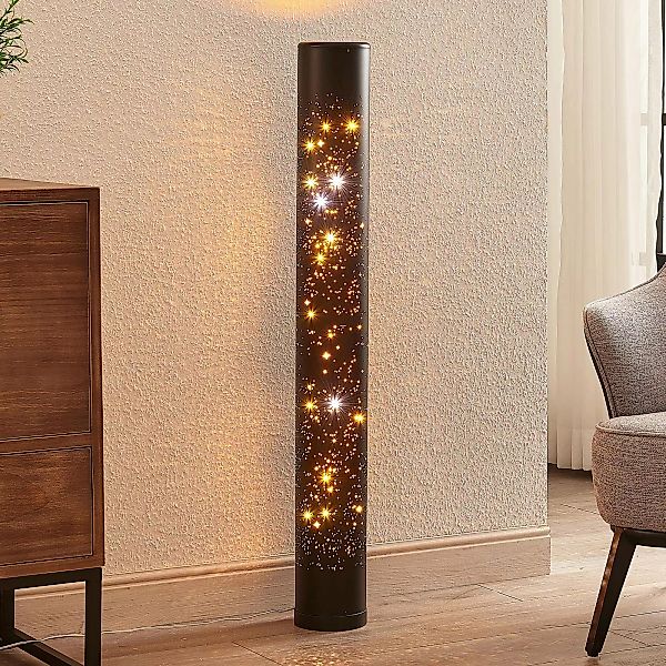 Lindby LED-Stehleuchte Lengla, schwarz/gold, Metall, 104 cm günstig online kaufen