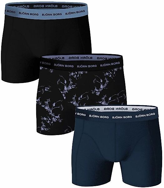 Bjorn Borg Boxers Cotton Stretch 3-Pack Schwarz Blau - Größe XL günstig online kaufen