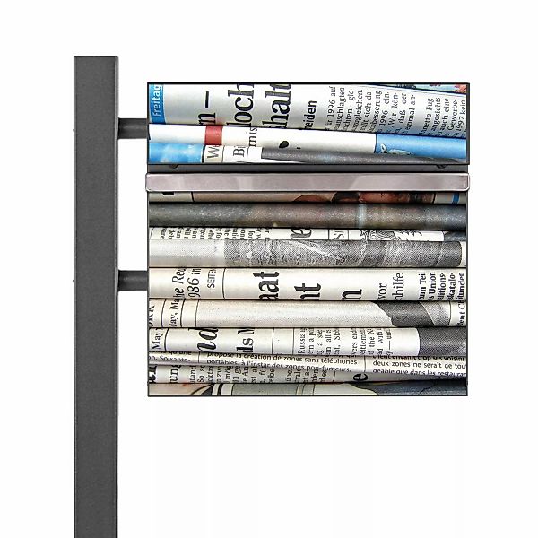 Banjado Standbriefkasten Anthrazit 45x120x16.5cm Groß Inkl. Montagematerial günstig online kaufen