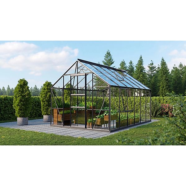 Vitavia Gewächshaus Meridian 9900 Schwarz 9,9 m² inkl. Fundament günstig online kaufen