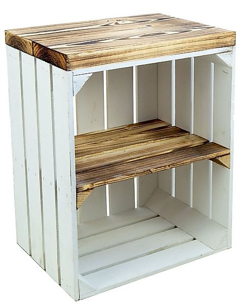 Kistenkolli Altes Land Allzweckkiste Hocker Anne weiss flam Quer flam Plank günstig online kaufen