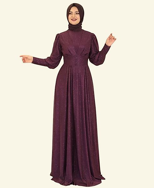 fashionshowcase Abendkleid Elegantes Glitzerndes Tüllkleid - Hijab Kleid Mo günstig online kaufen