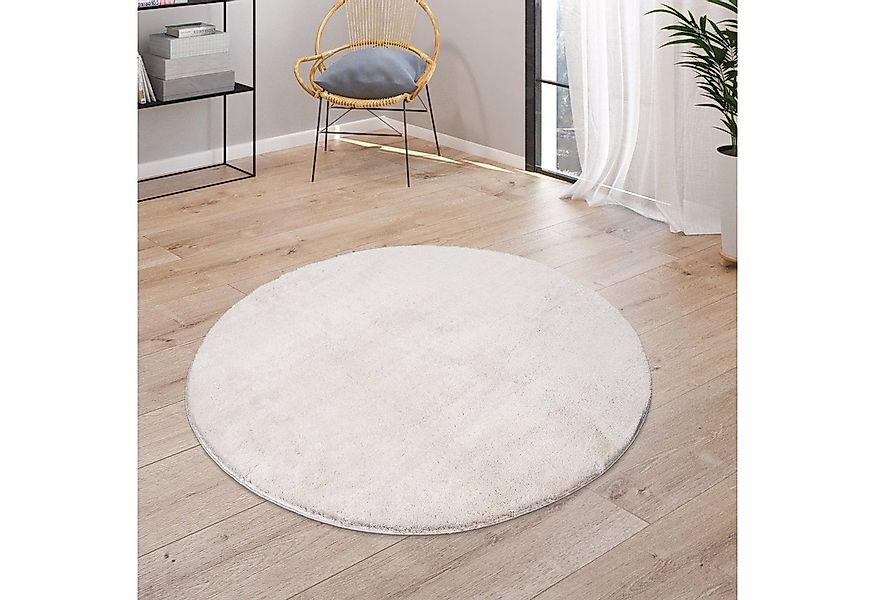 Paco Home Teppich Cadiz 630, rund, Höhe: 14 mm, Kurzflor, Uni-Farben, beson günstig online kaufen