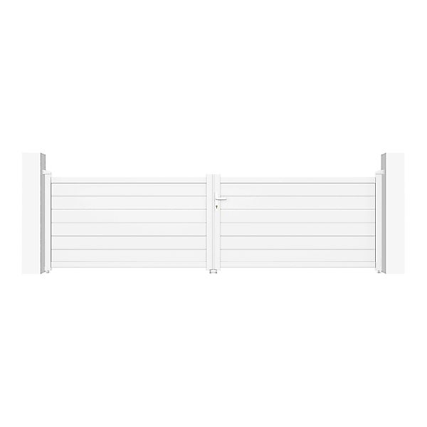 Casanoov Flügeltor 4M Eiger H 115Cm & 2 Pfosten H 166Cm Aluminium Weiß günstig online kaufen