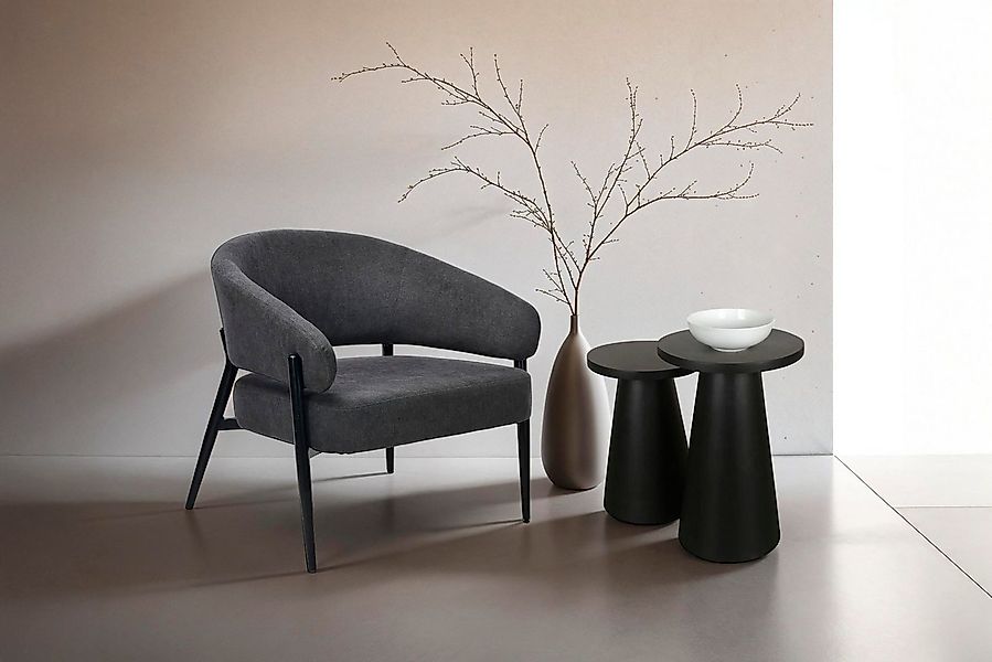 byLIVING Beistelltisch Cone, aus Massivholz in schwarz oder white wash, ver günstig online kaufen