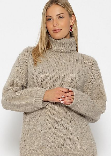 SASSYCLASSY Strickpullover Oversize Rollkragenpullover Damen Grobgestrickte günstig online kaufen