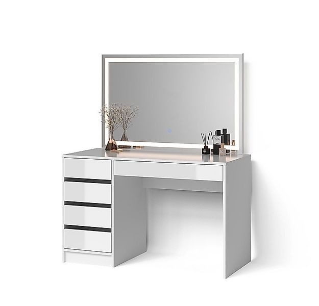 Livinity® Schminktisch Imola, Weiß, 120 cm mit LED Beleuchtung (1-St) günstig online kaufen