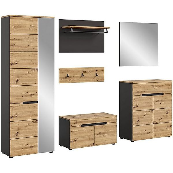 Garderobenkombination  Canu ¦ holzfarben ¦ Maße (cm): B: 255 H: 190 Gardero günstig online kaufen