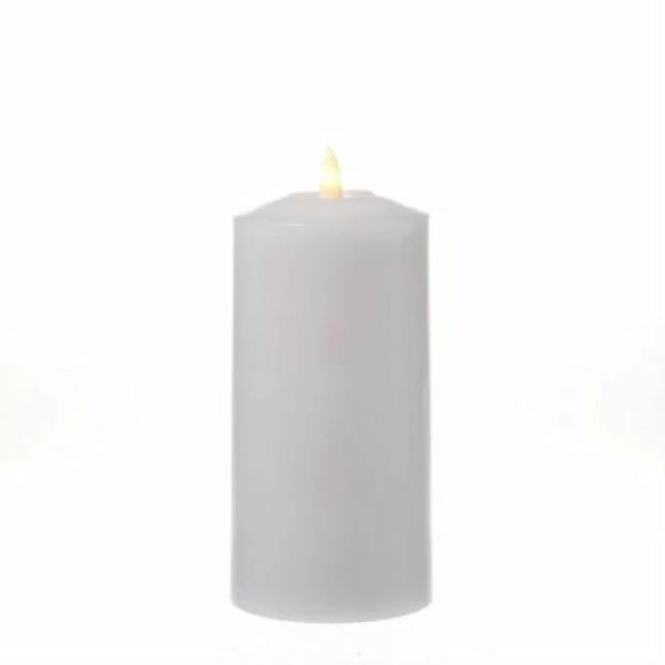 MARELIDA LED Kerze Echtwachs flackernd D: 7,5cm H: 17,5cm weiß günstig online kaufen