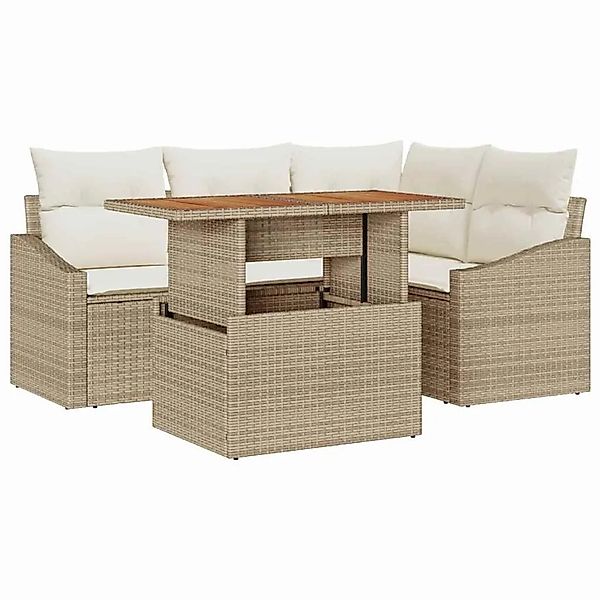 vidaXL Garten Essgruppe mit Kissen Beige und Creme 100 x 55 x 73 cm 3349833 günstig online kaufen
