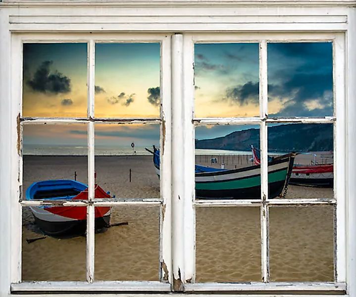 queence Wandsticker »Boote am Strand« Wandsticker, Wandbild, selbstklebend, günstig online kaufen