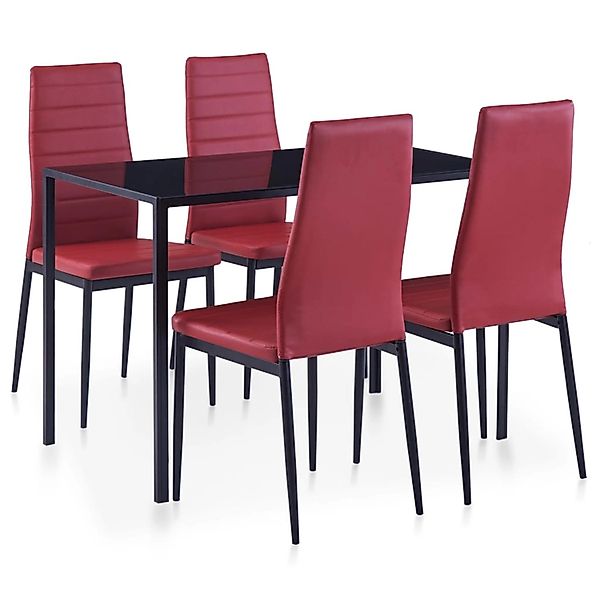 vidaXL Essgruppe 5-tlg. Essgruppe Weinrot, (4-tlg) günstig online kaufen