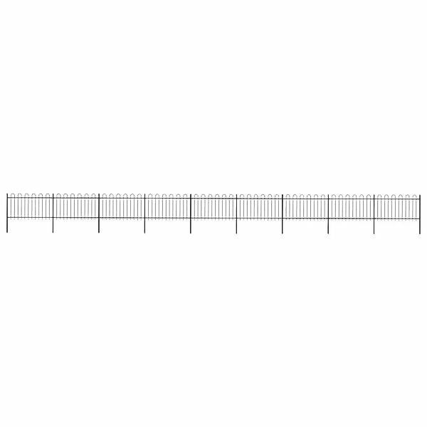 vidaXL Gartenzaun mit Rundbogen Stahl 1603,5 x 100 cm Schwarz 277664 günstig online kaufen