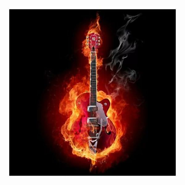 Bilderwelten Fototapete Gitarre in Flammen bunt Gr. 336 x 336 günstig online kaufen