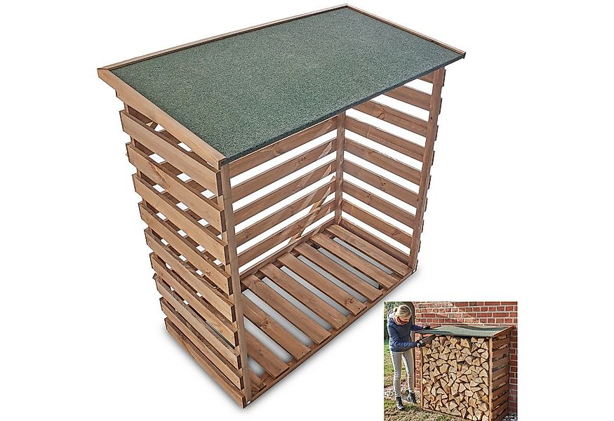 Zooprinz Kaminholzregal "Fire" aus Holz mit Bitumendach, BxTxH:121,5x65x124 günstig online kaufen
