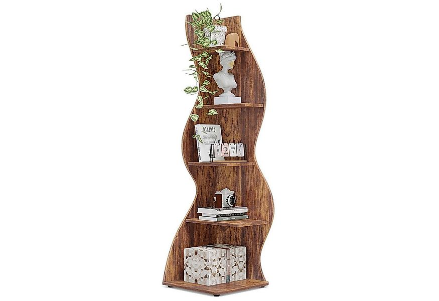 Tribesigns Eckregal 5-stöckiges Wand-Eck-Bücherregal, Ecke Bücherregal Aufb günstig online kaufen