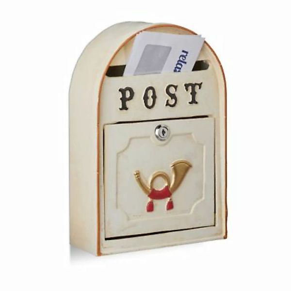 relaxdays Briefkasten antik mit Posthorn beige günstig online kaufen