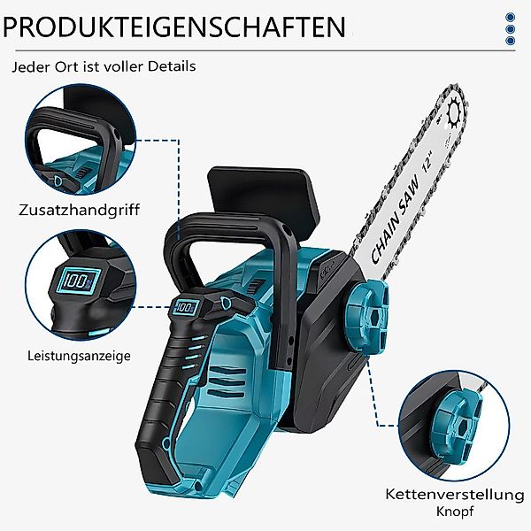 Insma Akku-Kettensäge, 30 cm Schwertlänge, 1200W günstig online kaufen