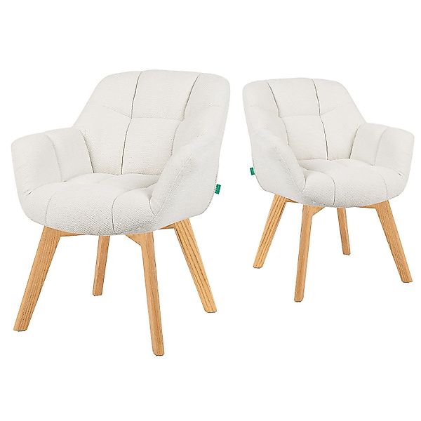 DUBI Möbel Polsterstuhl Mika-Nele 2er-Set, Eiche günstig online kaufen