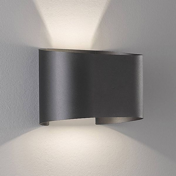 LED-Wandleuchte Wall, zweiflammig, rund, schwarz günstig online kaufen