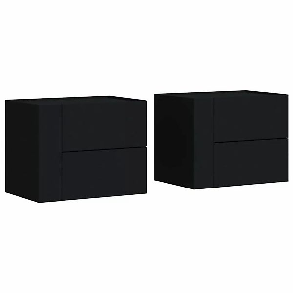 vidaXL Nachttisch Wand-Nachttische 2 Stk. Schwarz günstig online kaufen
