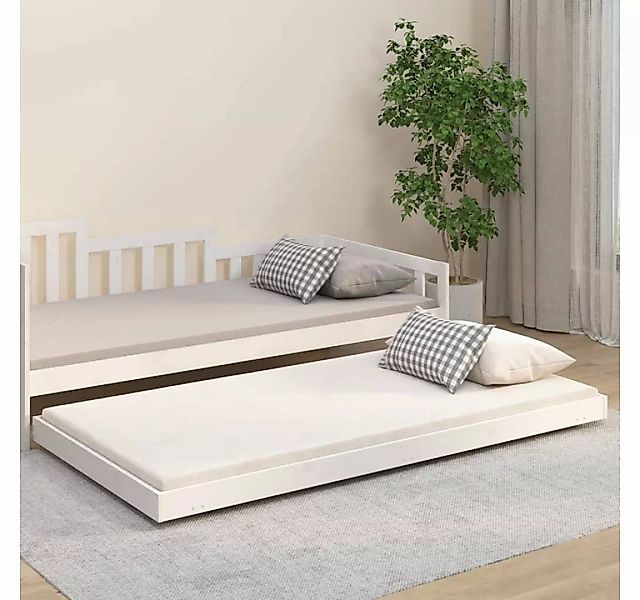 furnicato Bett Massivholzbett Weiß 100x200 cm Kiefer günstig online kaufen