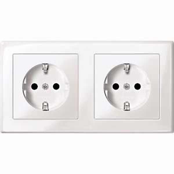 Merten SCHUKO-Steckdose pws/gl Doppel MEG2328-1419 - MEG2328-1419 günstig online kaufen