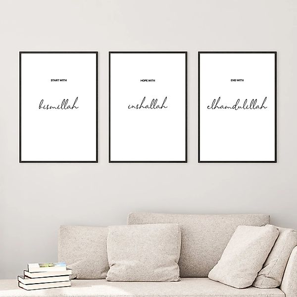 WANDKIND Poster Start with Bismillah 3er günstig online kaufen