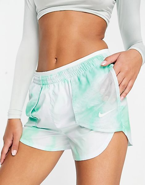 Nike Running – Icon Clash Tempo Luxe – Shorts mit Batikmuster in Grün günstig online kaufen