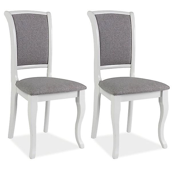 Feldmann-Wohnen Esszimmerstuhl Olivia (2 St), 2er Set weiß / grau günstig online kaufen