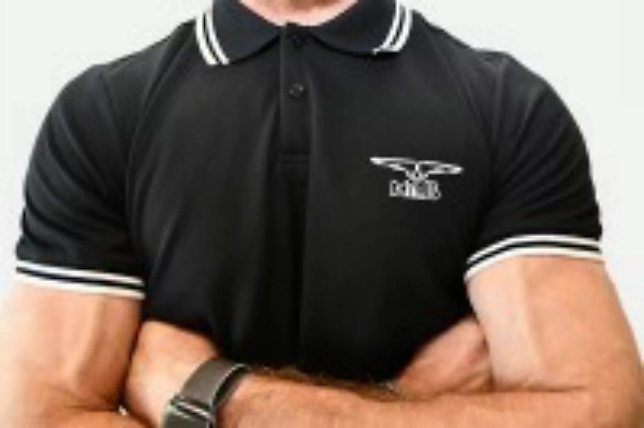 Polo-Shirt Black/Weiß günstig online kaufen