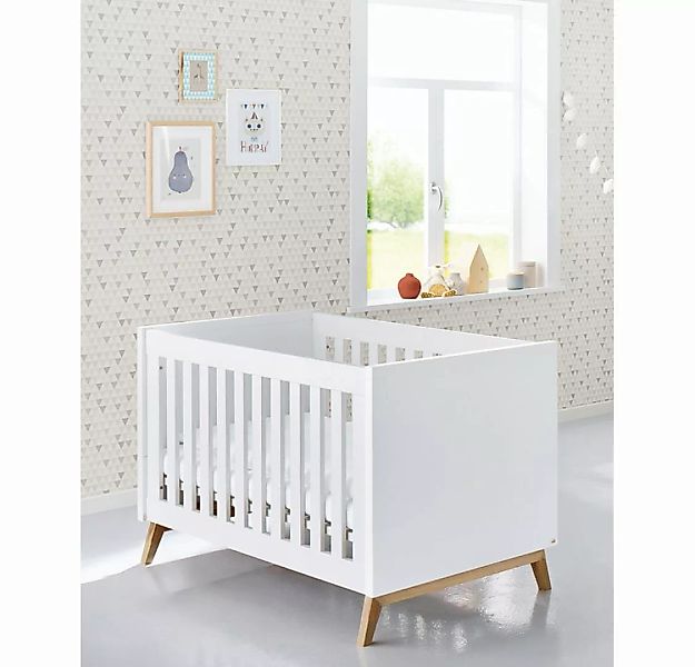 Lomadox Babybett RIJEKA-134, Babyzimmer in weiß edelmatt mit Schlupfsprosse günstig online kaufen