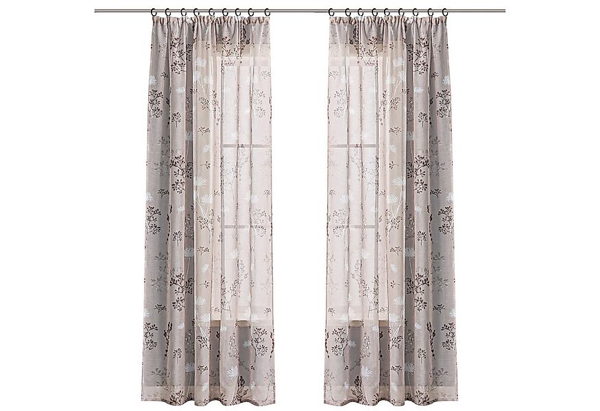 Joyswahl Gardine (1 St), Kräuselband, halbtransparent, Mikrofaserqualität, günstig online kaufen