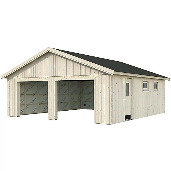 Palmako Garage Andre 44,7 m² Kit Natur Unbehandelt 665 cm x 739 cm Nordic+ günstig online kaufen