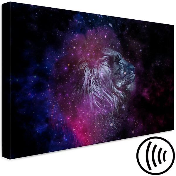 Leinwandbild Löwe am sternenklaren Himmel - moderne Abstraktion in dunklen günstig online kaufen