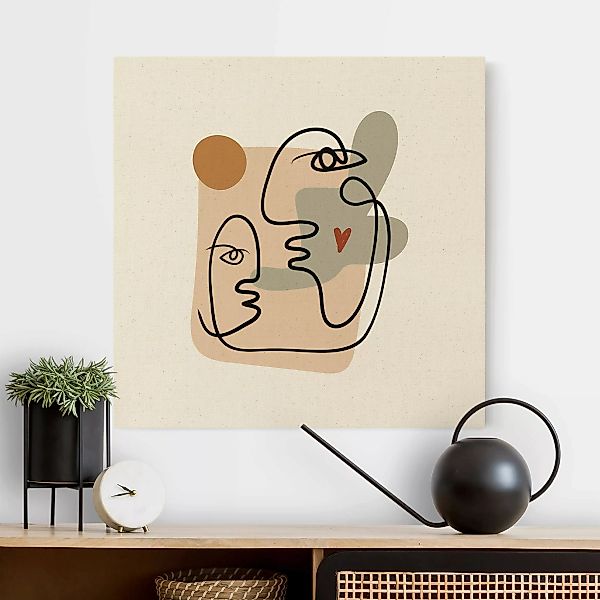 Leinwandbild auf Naturcanvas Picasso Interpretation - Wangenkuss günstig online kaufen