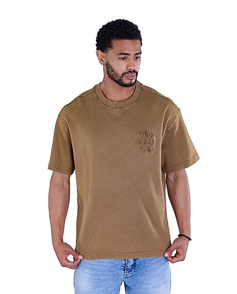 Denim Distriqt T-Shirt Herren Oversized T-Shirt im Batik-Look Braun XL günstig online kaufen