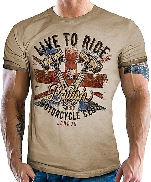 GASOLINE BANDIT® T-Shirt im vintage retro Biker used Look - British Motorcy günstig online kaufen