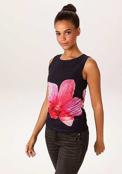 Aniston CASUAL T-Shirt mit großflächiger Batikblüte vorne und hinten - NEUE günstig online kaufen