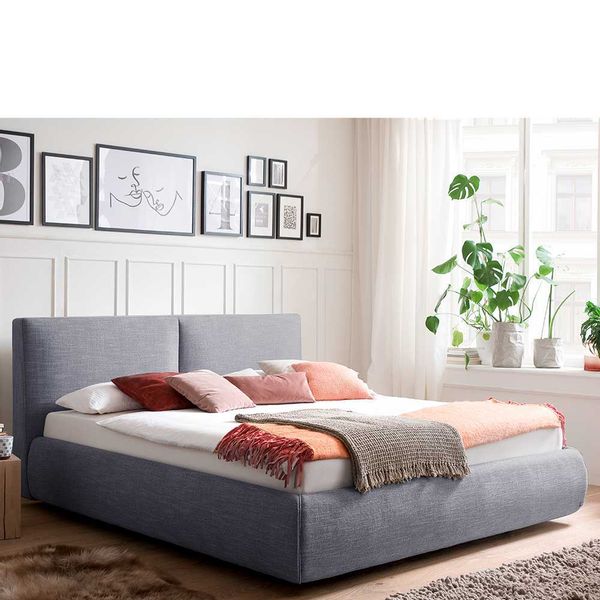 Stauraumbett in Blau Webstoff 180x200 cm günstig online kaufen