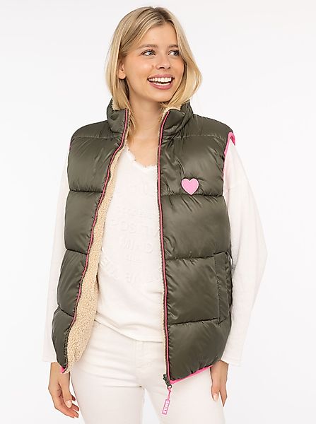 Zwillingsherz Wendeweste "Teddy Wendbar" Neon-Details, Reißverschluss, günstig online kaufen