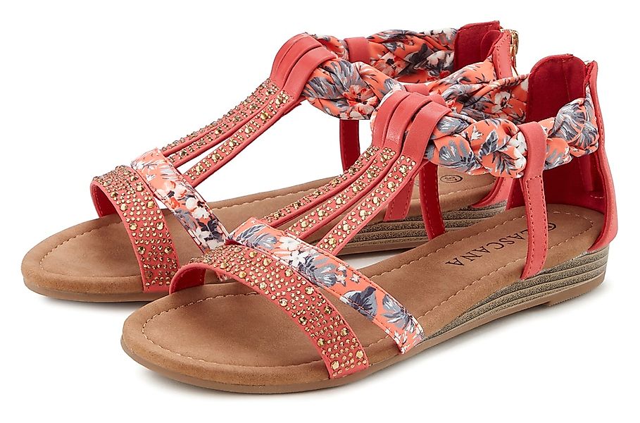 LASCANA Sandale "Sommerschuh, Sandalette,", mit Verzierung und kleinem Keil günstig online kaufen