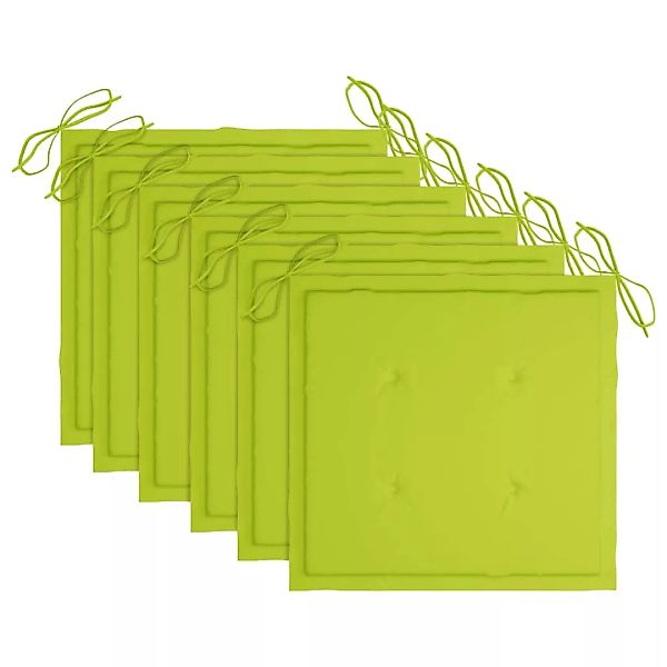 Gartenstuhl-sitzkissen 6 Stk. Hellgrün 40x40x4 Cm Stoff günstig online kaufen